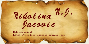 Nikolina Jačović vizit kartica